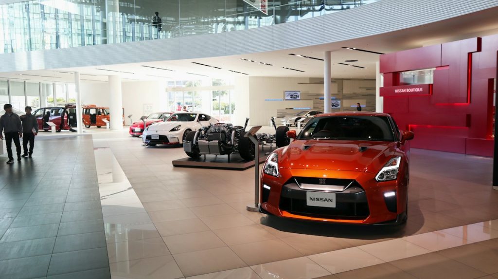 Cars in a showroom