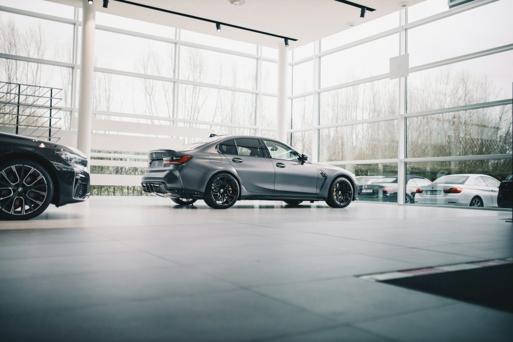 Car parked inside a building